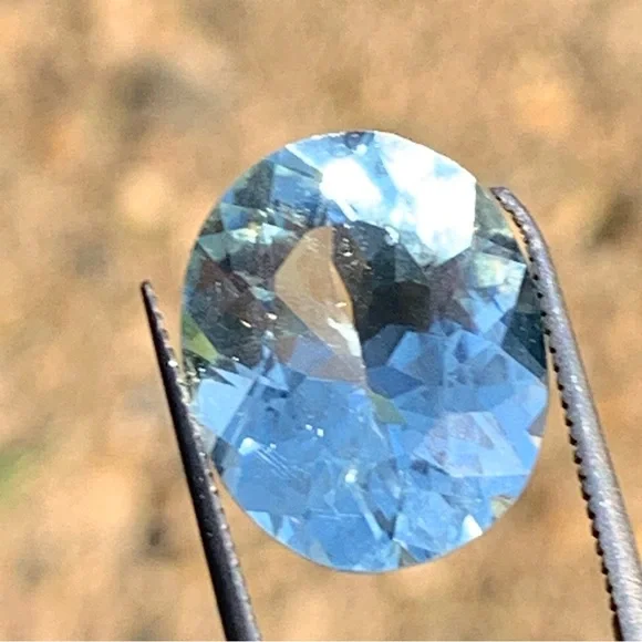 💎 CERTIFIED 6.69 CRT~Natural Aquamarine Oval Brilliant Cut Gemstone